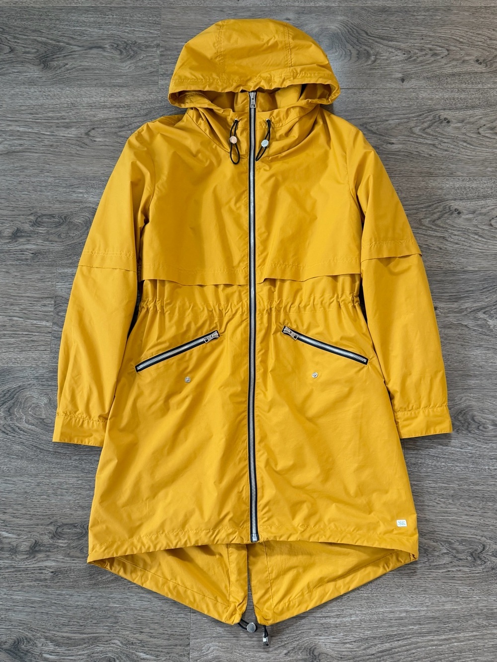 Soia & Kyo Mustard Yellow Hooded Rain Coat